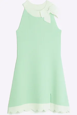River Island Girls Bow Scallop Hem Dress9 - 10 år (134 - 140cm)