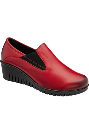 Lotus Leather Slip-On Wedge Shoes