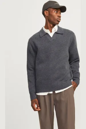 JACK & JONES Long Sleeve Polo Knitted JumperL