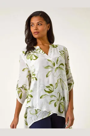 Roman Floral Print Wraped Hem Top44