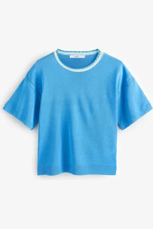 Next Short Sleeve Crew Neck T-Shirt With Linen2XL høj