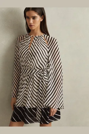 Reiss Minty Striped Cut-Out Mini Dress32