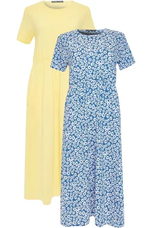 Threadbare 100% Cotton Jersey Midi Smock Dresses 2 Pack with Pockets42