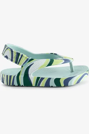 FitFlop Kids Blue Iqushion Toddler Swirly Ergonomic Flip Flops