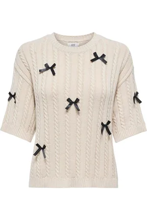JDY Bow Detail Cable Knit JumperL 12-14