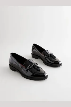 Next Forever Comfort Patent Tassel Hardware Detail Slim Loafers