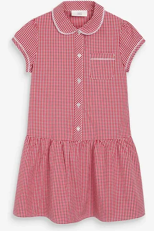 Next Cotton Rich Drop Waist Ternet School Kjole (3-14år)6 år (116cm)
