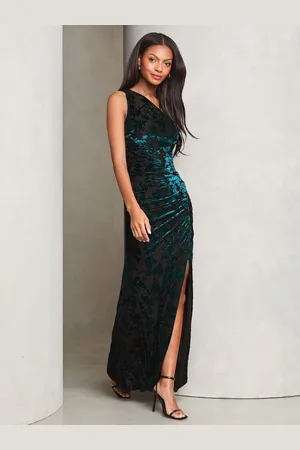 Lipsy London Velvet Devore One Shoulder Maxi Dress44