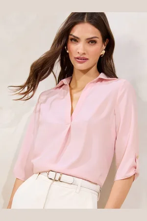 Lipsy London V-hals 3/4 ærmet bluse med krave34