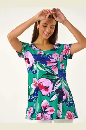 Roman Textured Floral Tunic Top44