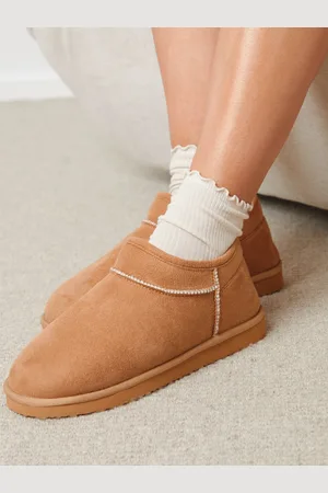 Threadbare Suede Faux Fur Lined Slipper Boots