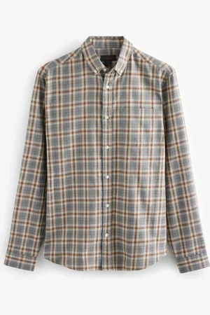 Next 100% Bomuld Signature Børstet Flannel Ternet Langærmet Oxford Skjorter5XL