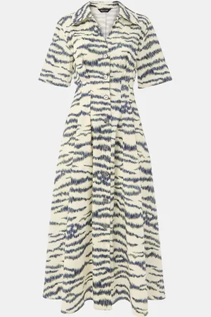 Whistles Feathered Tiger Midi Dress44