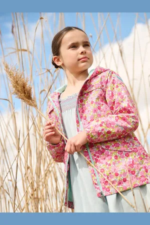 Hatley Pink Groovy Flowers Microfiber Field Jacket116122cm