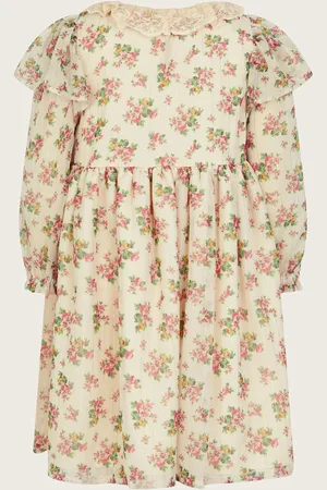 Monsoon Long Sleeve Floral Sparkle Dress10 år (140cm)