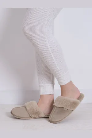 Totes Ladies Velour Winter Mule Slippers
