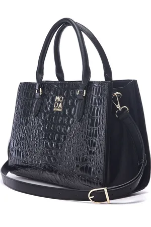 Moda In Pelle Large Blair Patent Croc Effect Tote BagEn