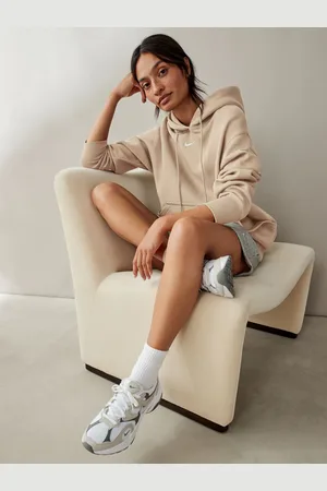 Nike Sportstøj Phoenix Fleece Oversized Mini Swoosh Pullover HættetrøjeM