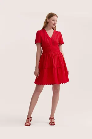 Finery London Reece Cotton Ric Rac Detail Short Dress44