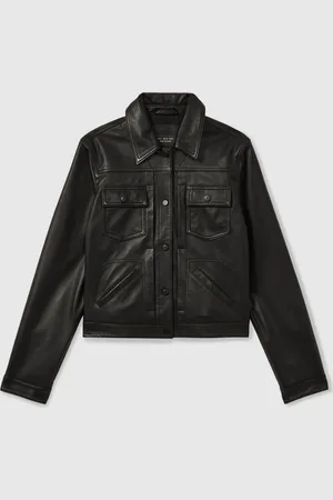 Reiss Ely Læder Trucker Jakke40