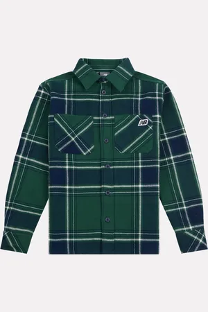 New Balance Boys 100% Cotton Premium Checked Shirt7 - 8 år (122 - 128cm)