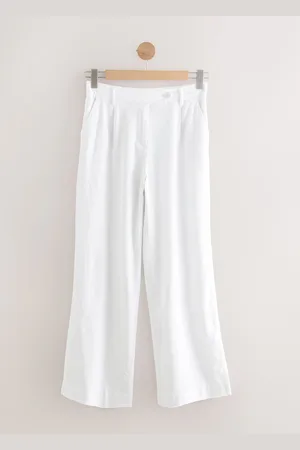 Next Stay Smart Wide Leg Linen Rich Trousers40kort
