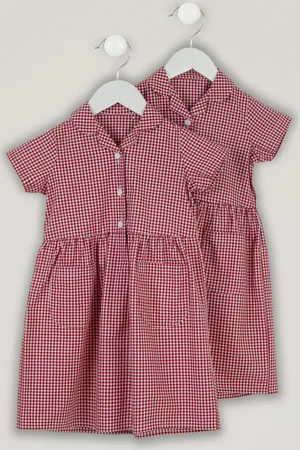 Trutex Ternet 2 Pakke Button Front School Summer Kjole14 år (164cm)