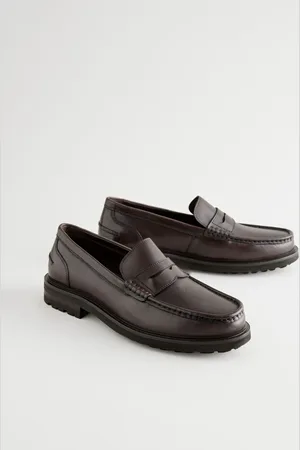 Next Leather Cleated Sole Penny Loafers