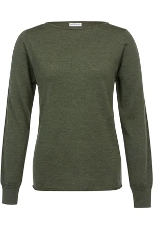 CELTIC & CO. Green Merino Fine Knit Boat Jumpersmall