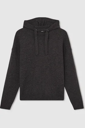 Reiss Fowlds Wool Blend Heavy Knit HoodieM