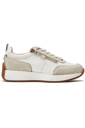 Moda In Pelle Delphinea Chunky Lace Up Leather Runner White Trainerseu42