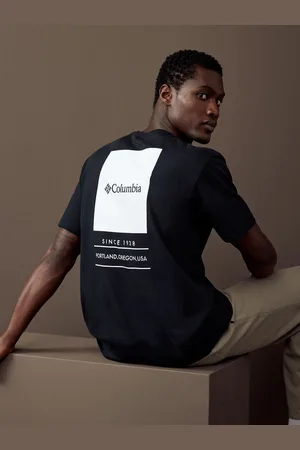 Columbia Herre Barton Springs Back Tryk 100% Bomuld T-shirtL