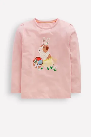 Boden 100% Cotton Puff Sleeve Applique T-Shirt134140cm