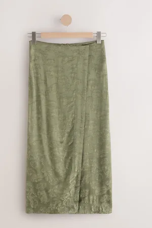 Next Satin Jacquard Midi Sarong Nederdele