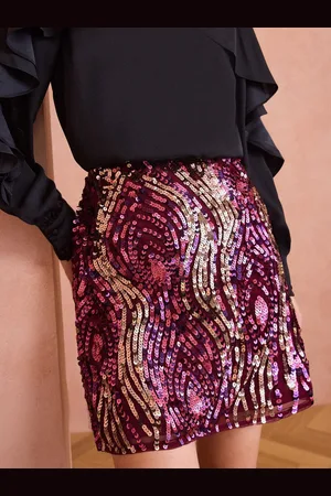 Love & Roses Sequin Mini Skirt44