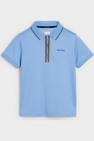 Paul Smith Boys Short Sleeve Artist 100% Cotton Quarter Zip Polo Shirt3 - 4 år (98 - 104cm)
