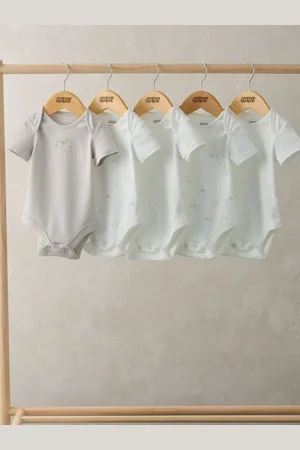 Mamas & Papas 100% Bomuld Stork Hvid Sparkedragt 5 Pakke10 - 18 måneder (76 - 86cm)