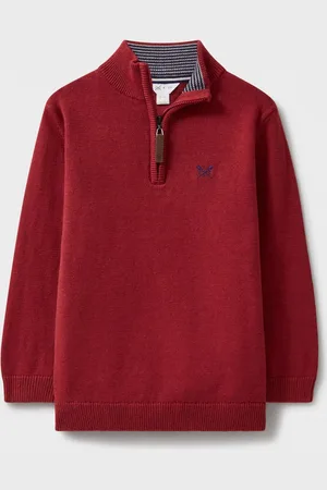 J.Crew Company Red 100% Cotton Heritage Half Zip Knit Sweatshirt98104cm