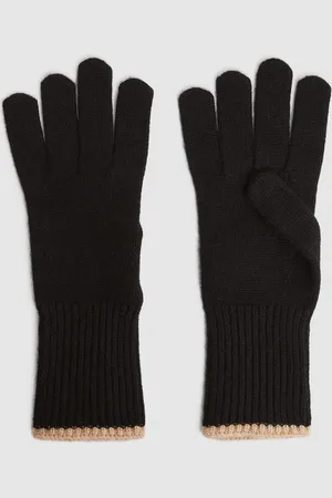 Reiss Hazel Wool Blend Contrast Trim HandskerEn