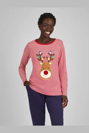 JoJo Maman Bébé Womens Reindeer Pyjamas SetM