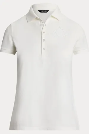 Ralph Lauren Kiewick Embroidered Logo White Polo Shirtmedium