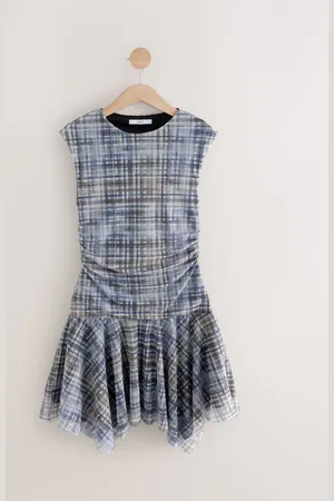 Next Mesh Asymetric Kortærmet Mini Kjole42
