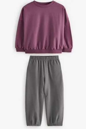 Next Oversized 100% Cotton Sweat and Check Barrel Leg Joggers Set (3-16yrs)16 år (176cm)