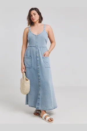 Simply Be Bow Back Denim Maxi Dress Made With 100% TM Lyocell48
