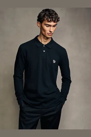 Paul Smith 100% Cotton Zebra Logo Long Sleeve Polo ShirtXXL