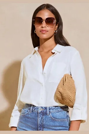 Lipsy London Hør Blend Knapper Shirt38