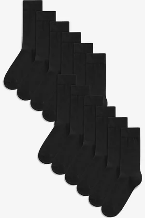 Next Mens Cotton Rich Black SocksUK 11.5 - 14