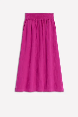 Boden Doublecloth Smocked 100% Cotton Midi Skirt40