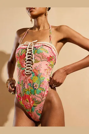 River Island Del Maar Floral Bandeau Swimsuit38