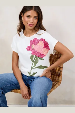Lipsy London 100% Cotton Embroidered Floral T-Shirt36